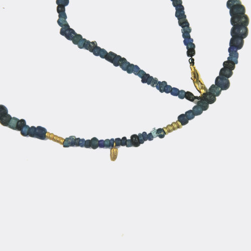 Necklace strung with Roman glass and gold beads