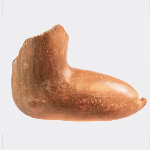 West Asian boot-shaped burnished pottery rhyton
