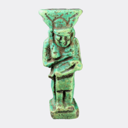 Egyptian Antiquities - Egyptian faience Isis and Horus amulet