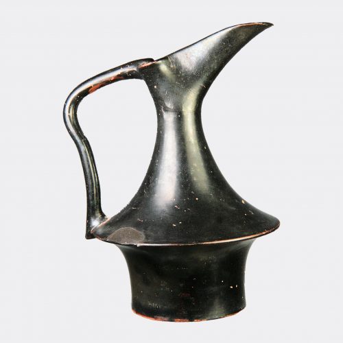 Greek Antiquities - Greek fine black glazed pottery beaked jug