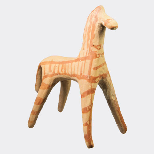 Greek Antiquities - Greek Boeotian painted pottery horse
