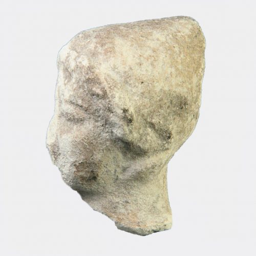 Cypriot Antiquities -Cypriot limestone head with conical head-dress