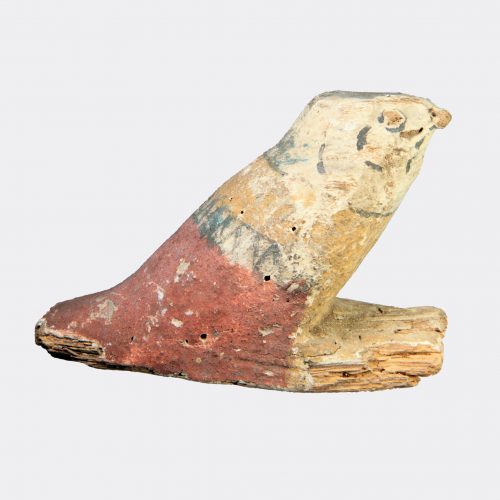 Egyptian Antiquities - Egyptian painted wood Horus falcon