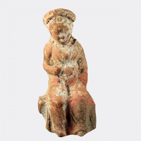 Greek Antiquities - Greek pottery seated youth