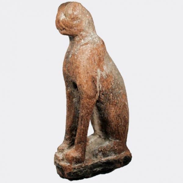Egyptian Antiquities - Egyptian hardwood seated cat