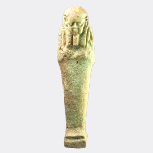 Egyptian Antiquities - Egyptian green glazed faience shabti figure