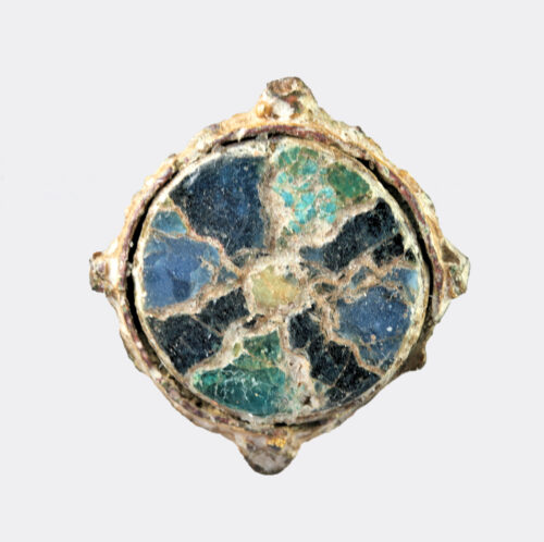 Miscellaneous Antiquities - Anglo-Saxon cloisonne enamel bronze disc-brooch
