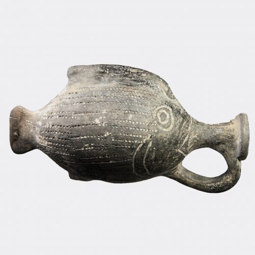 Egyptioan Antiquities - Egyptian Tell el Yahudiyeh ware pottery fish vase