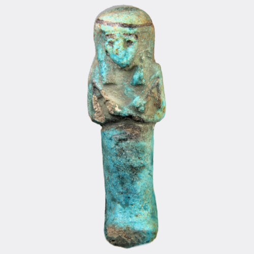 Egyptian Antiquities - Egyptian Third Intermediate painted faience shabti figure