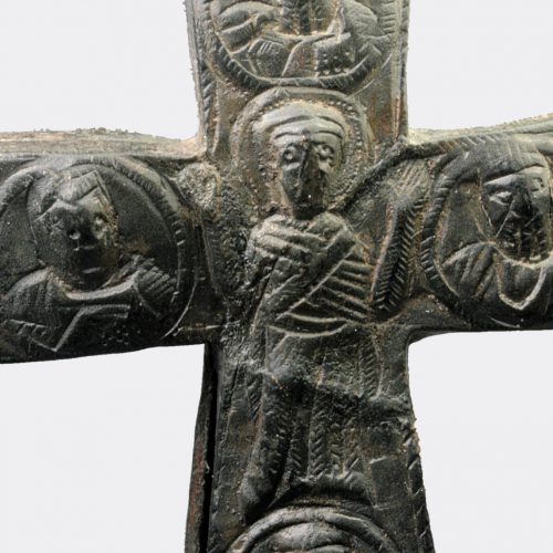 Miscellaneous Antiquities - Byzantine bronze reliquary Cross with inscription
