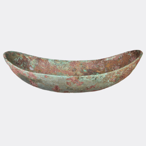West Asian Antiquities - Sassanian bronze elliptical cup or bowl