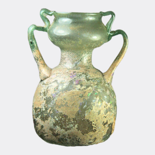 Roman glass vase with wide neck