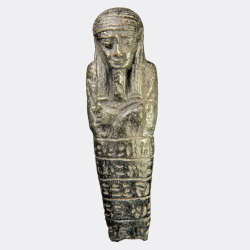 Egyptian Antiquities - Egyptian Late Dynastic glazed faience shabti