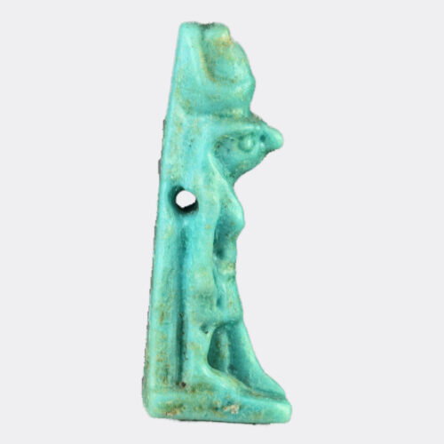 Egyptian Antiquities - Egyptian faience amulet of Ra