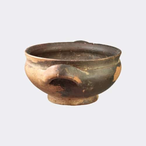 Greek Antiquities - Greek black glaze pottery skyphos cup