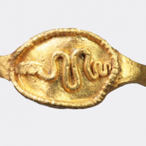 Ancient Jewellery - Ptolemaic or early Roman gold snake ring