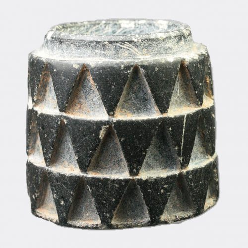 West Asian Antiquities-West Asian conical steatite pyxis vessel