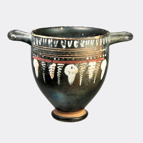 Greek Antiquities - Greek Gnathian wine cup with vine decoration