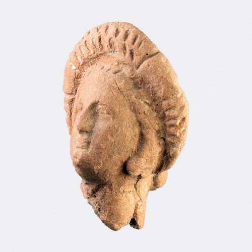 Greek Antiquities-Hellenistic pottery head of a woman