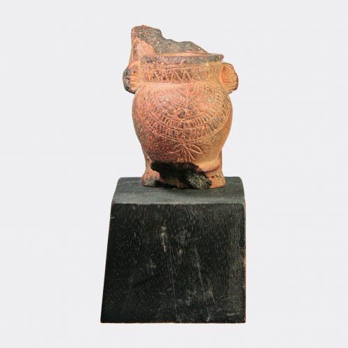 Egyptian Antiquities - Egyptian Amarna Bes with kohl vase