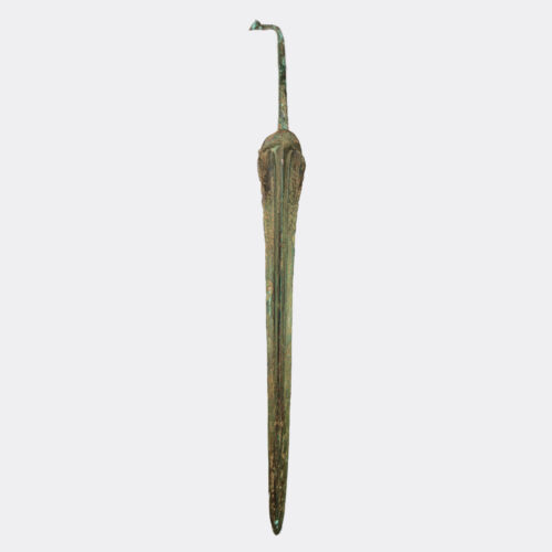 West Asian Antiquities - Near Eastern large bronze short-sword with ridged blade