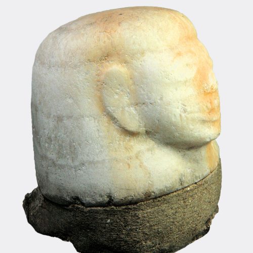 Egyptian Antiquities - Egyptian alabaster canopic lid of Imsety