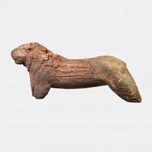 Egyptian Antiquities - Egyptian carved wood lion fragment