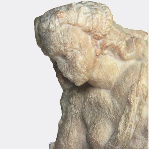 Miscellaneous Antiquities - Etruscan alabaster relief fragment depicting an Amazon