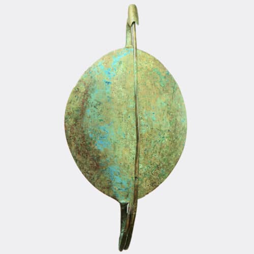 Greek Antiquities - Greek Geometric Boeotian large bronze shield fibula