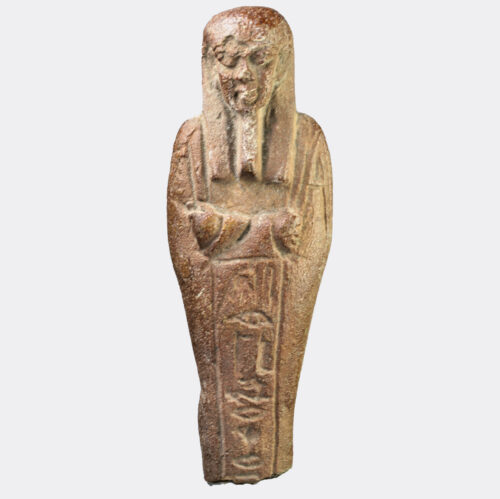 Egyptian Antiquities - Egyptian faience shabti figure with incised inscription