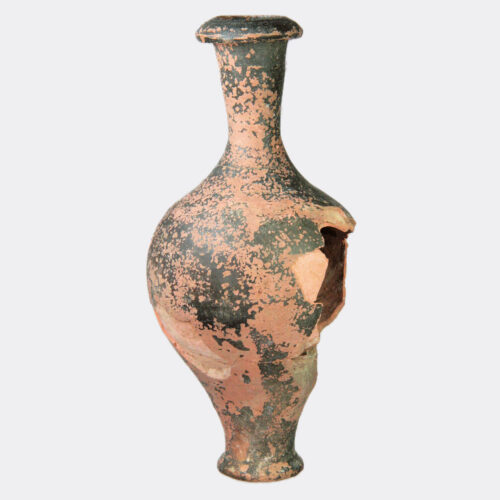 Greek Antiquities - Greek black glaze pottery spindle flask