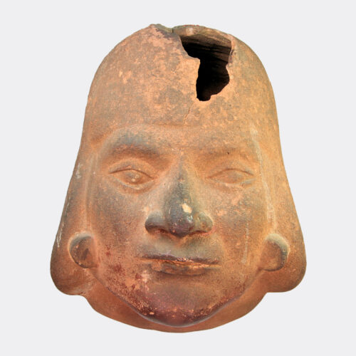 Miscellaneous Antiquities - Pre-Columbian Moche portrait head stirrup vase