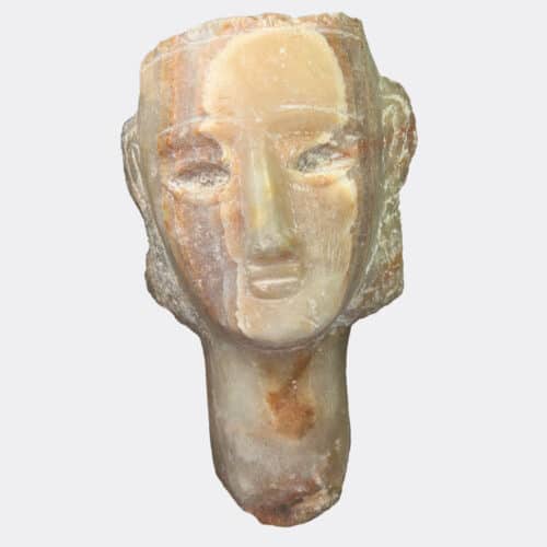 West Asian Antiquities - South Arabian Sabaean alabaster portrait head