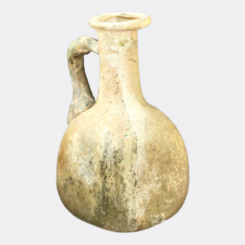 Roman Antiquities - Roman glass flask with rectangular body