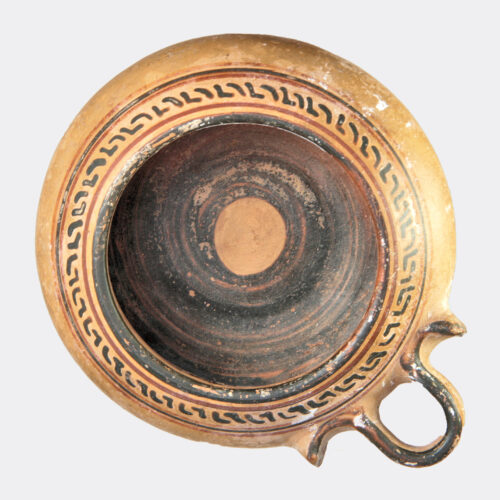 Greek Antiquities - Greek Corinthian pottery kothon with painted decoration