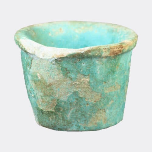 Egyptian Antiquities - Egyptian blue glazed faience cup