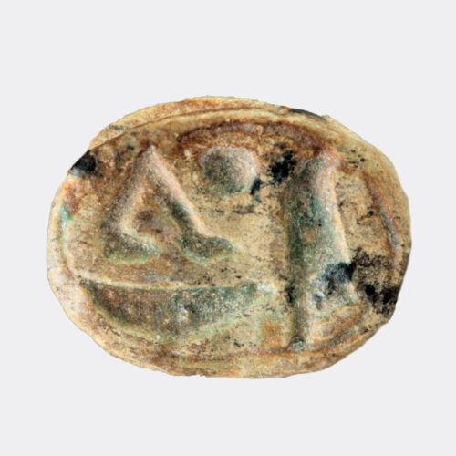 Egyptian Antiquities - Egyptian small inscribed steatite scarab