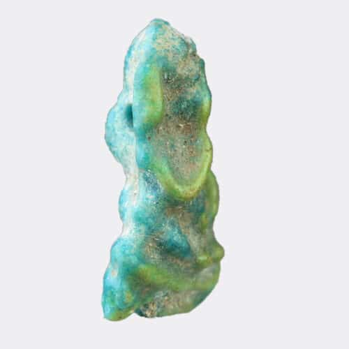 Egyptian Antiquities - Egyptian blue and yellow faience Harpocrates amulet