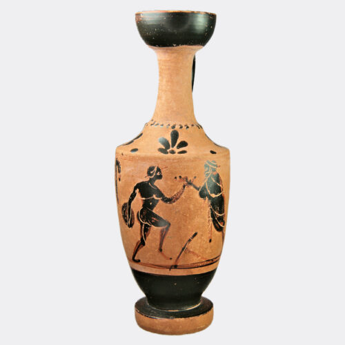 Greek Antiquities - Greek Attic black figure lekythos with discus thrower