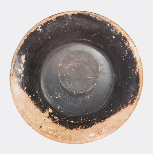 Greek large pottery bowl with palmettes