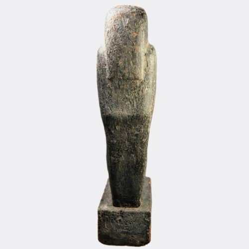 Egyptian Antiquities - Egyptian bitumen and wood Ptah-Soker-Osiris figure