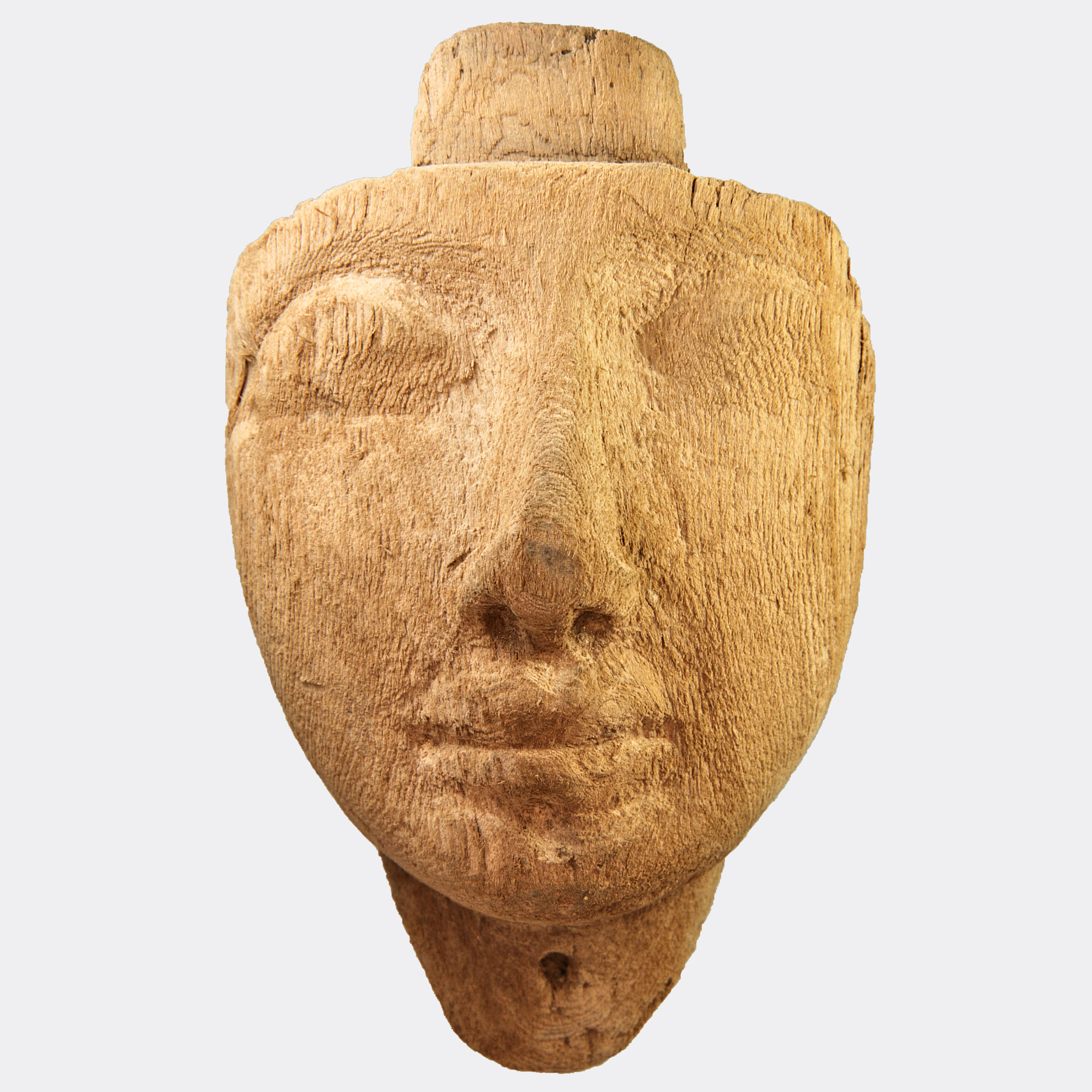 Egyptian Antiquities - Egyptian carved wood mummy mask