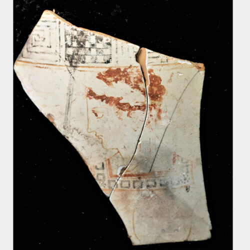 Greek Antiquities - Greek Attic white ground lekythos fragment with warrior