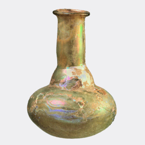 Roman Antiquities - Roman green glass vase with iridescence