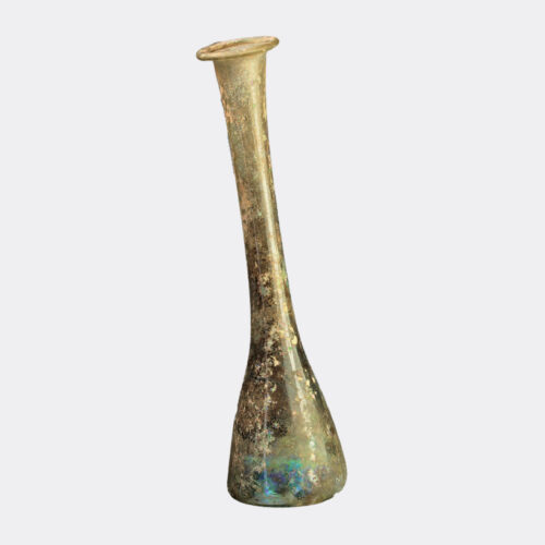 Roman Antiquities - Roman green glass unguentarium flask