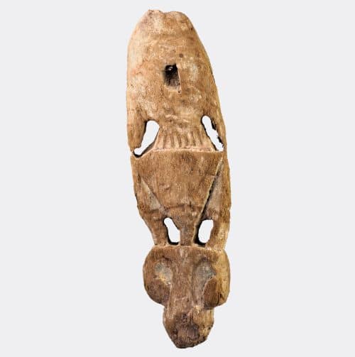 Egyptian Antiquities - Egyptian 18th Dynasty wood spoon handle with tilapia fish