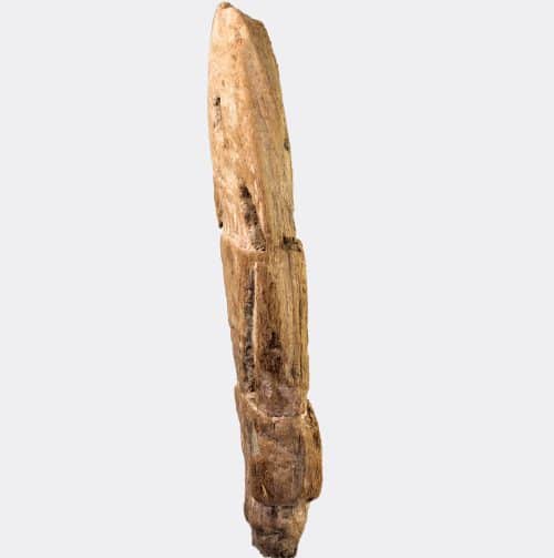Egyptian Antiquities - Egyptian 18th Dynasty wood spoon handle with tilapia fish