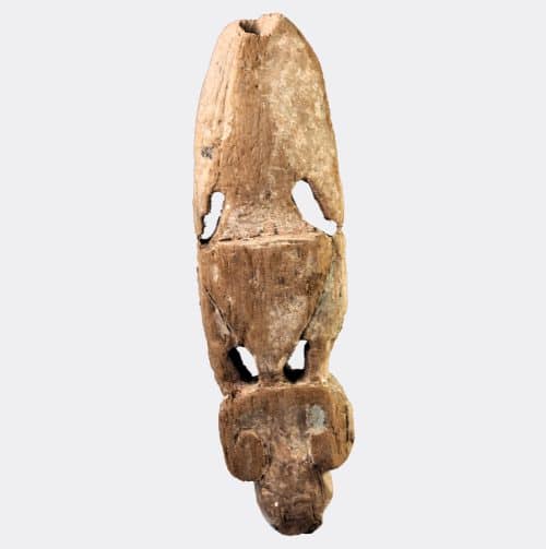 Egyptian Antiquities - Egyptian 18th Dynasty wood spoon handle with tilapia fish