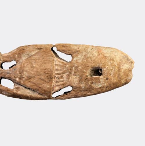 Egyptian Antiquities - Egyptian 18th Dynasty wood spoon handle with tilapia fish