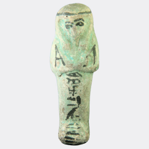 Egyptian Antiquities - Egyptian Antiquities - Egyptian painted pottery shabti of Mut-em-hetep